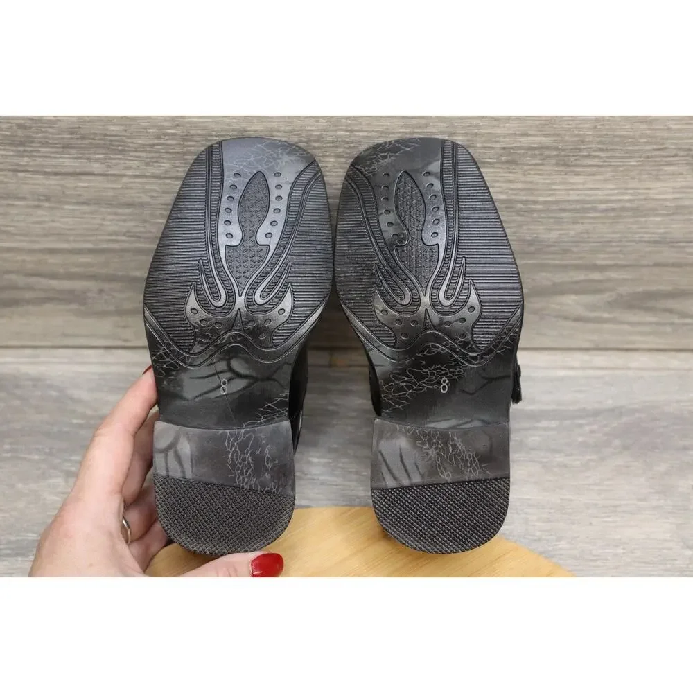 Jimi Jaymz Black Slip On Loafer Buckle Shiny Dress Shoes K5821 Youth Kids Boys 8